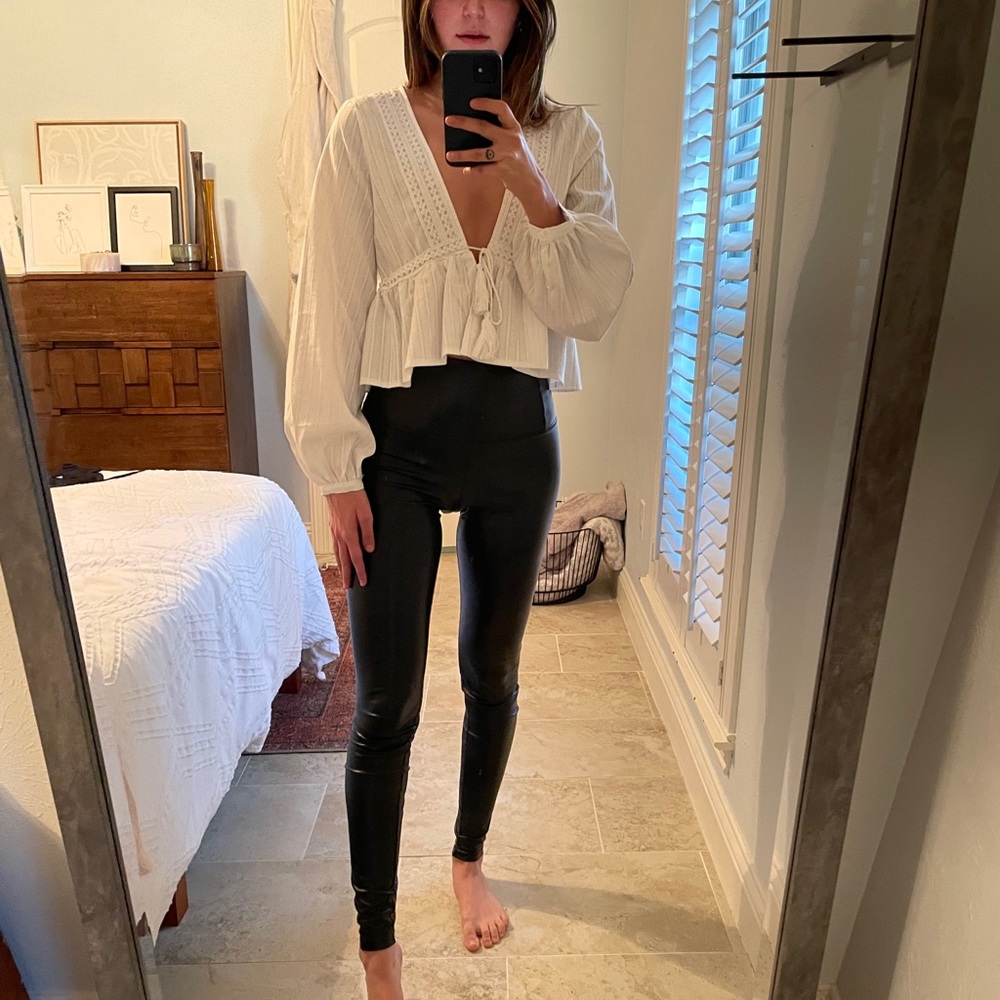 Princess Polly White Long Sleeve Top - S
